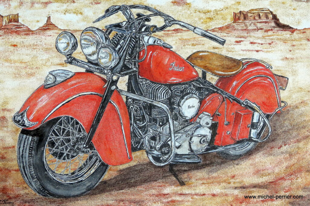 Indian Chief rouge 1947 Moto Indian Chief 1947