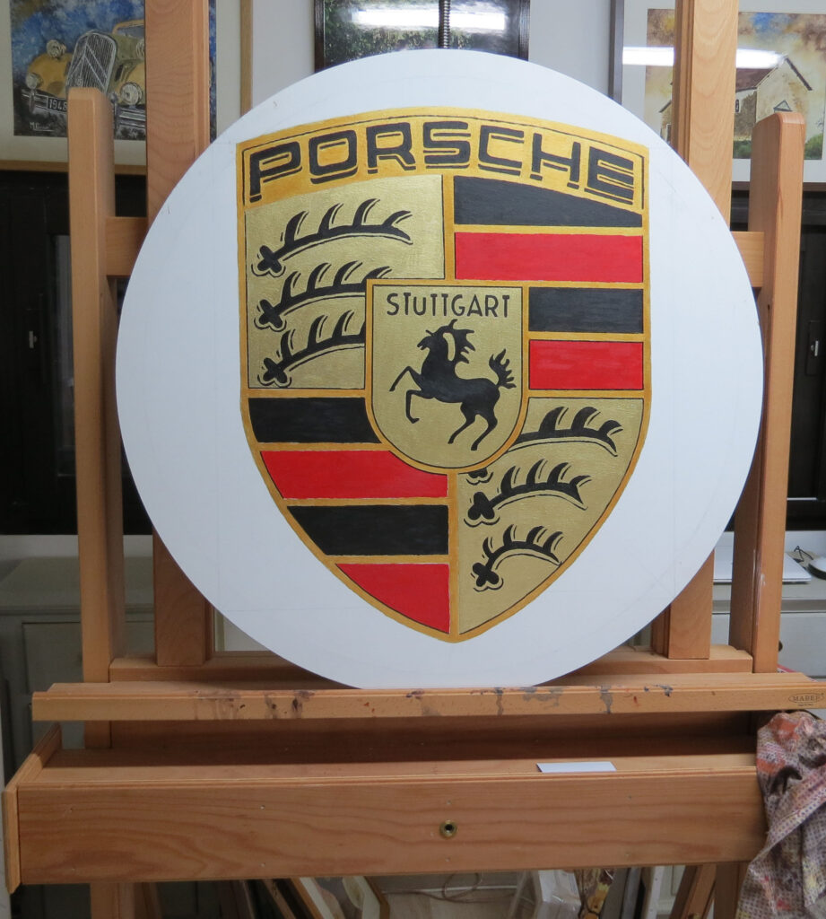 Logo PORSCHE circulaire en cours
