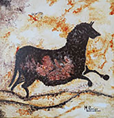 Inspiration rupestre N°3 Format 30 X 30 cm