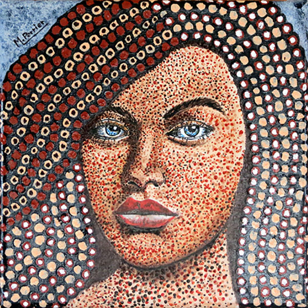 Portrait féminin pointillé N0 5 format 30 X 30 cm