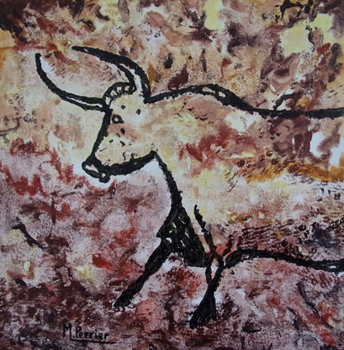 Inspiration rupestre N°1 Format 30 X 30 cm