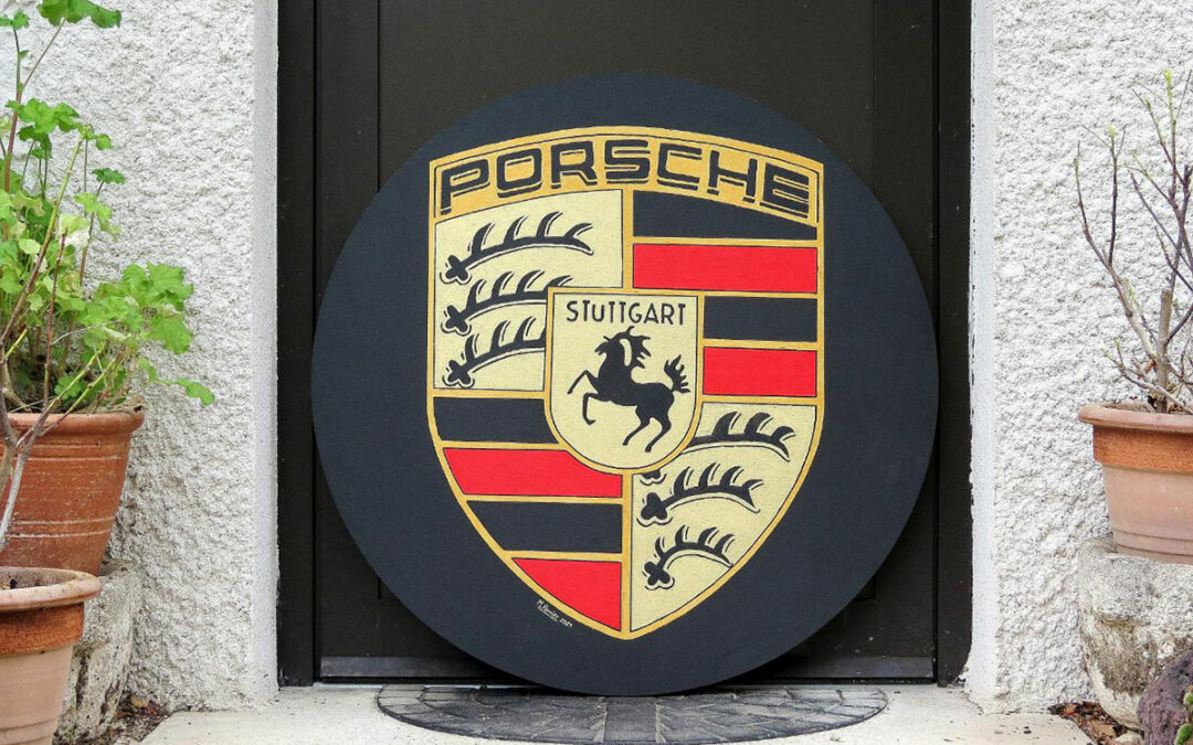 Tableau logo PORSCHE circulaire