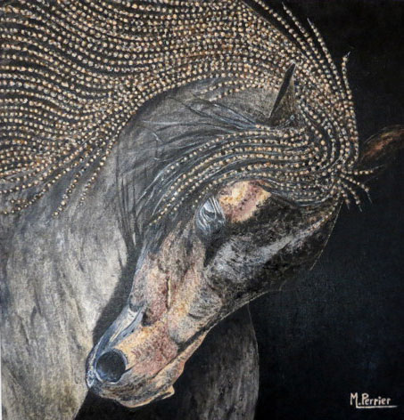 cheval gris